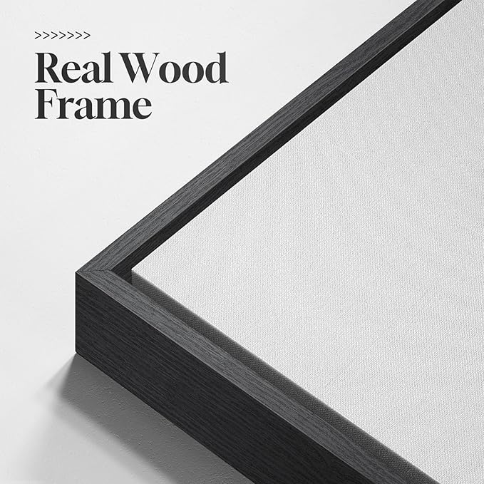 Framed Modern Black and White Abstract Wall Art, Contemporary Canvas Prints - Image 5