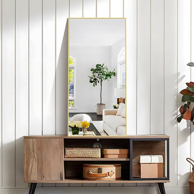 KOCUUY Gold Bathroom Mirror, HD Tempered Glass, Anti-Rust Frame, Modern Design - Image 5