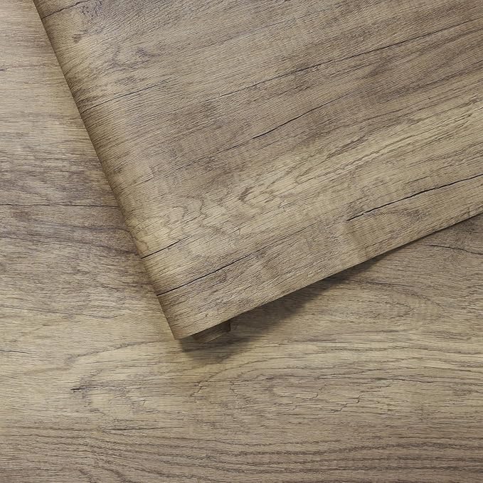 BOMENG 31.5x197in Extra Wide Dark Brown Wood Grain Contact Paper Peel and Stick by BOMENG