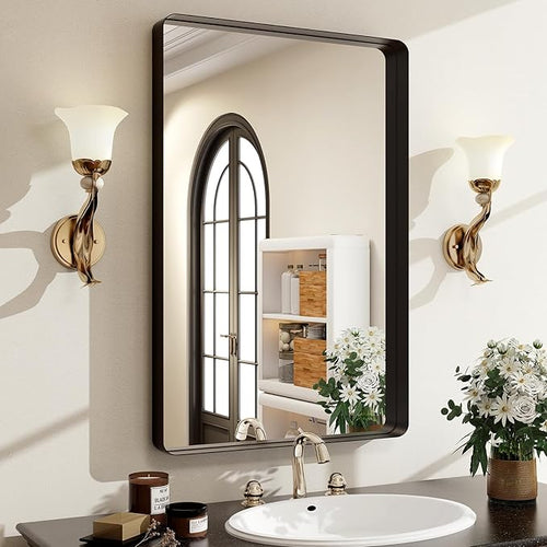30"x22" Black Bathroom Mirror by EASLY