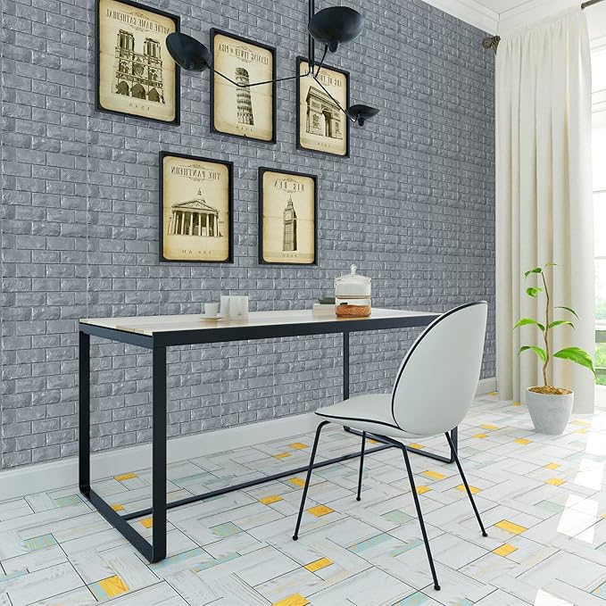 3D Wall Panels Peel and Stick 30PCS Gray Foam Brick Wallpaper - Image 4