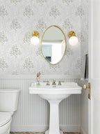 Ismoon Floral Peel and Stick Wallpaper Vintage White and Grey Contact Paper - Image 3