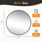 Black Frame Mirror, Bathroom Mirrors - Image 6