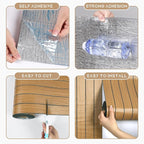 VEELIKE Honey Teak Wood Slat Wall Panels Peel and Stick Decorative Faux Wood - Image 8