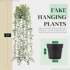 Der Rose 1Pcs Fake Plants Hanging Artificial Potted Faux Eucalyptus Plants - Image 3