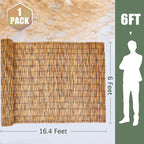 Barydat 1 Pcs 6 x 16.4 ft Reed Fence Roll, 85% Shade Bamboo Privacy Screen - Image 2