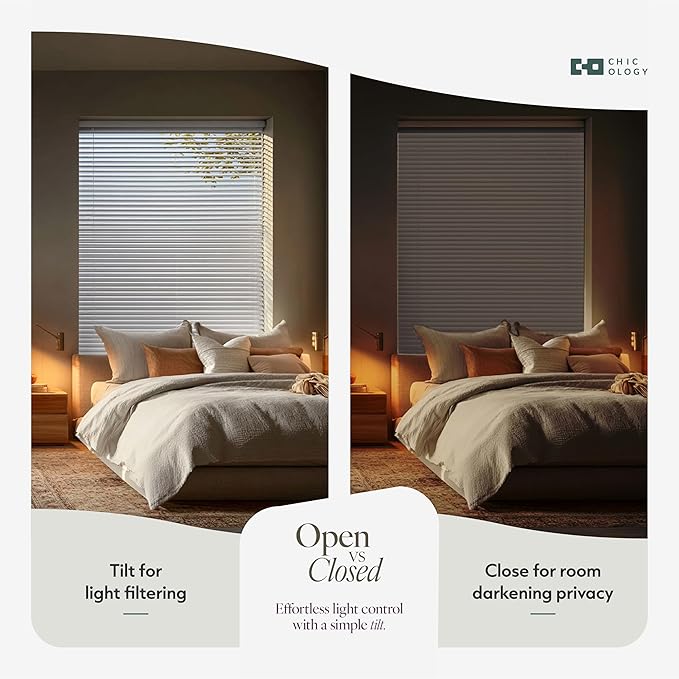 CHICOLOGY Cordless Mini Blinds for Indoor Windows, 30.25" W x 72" H, Light - Image 6