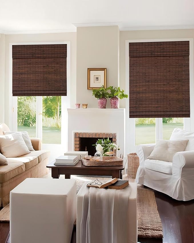 36''W X 72''H Cordless Bamboo Roman Shades - Image 7
