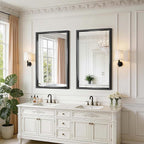 Black Framed Mirror 24"x42", Brushed Black Bathroom Mirrors - Image 2
