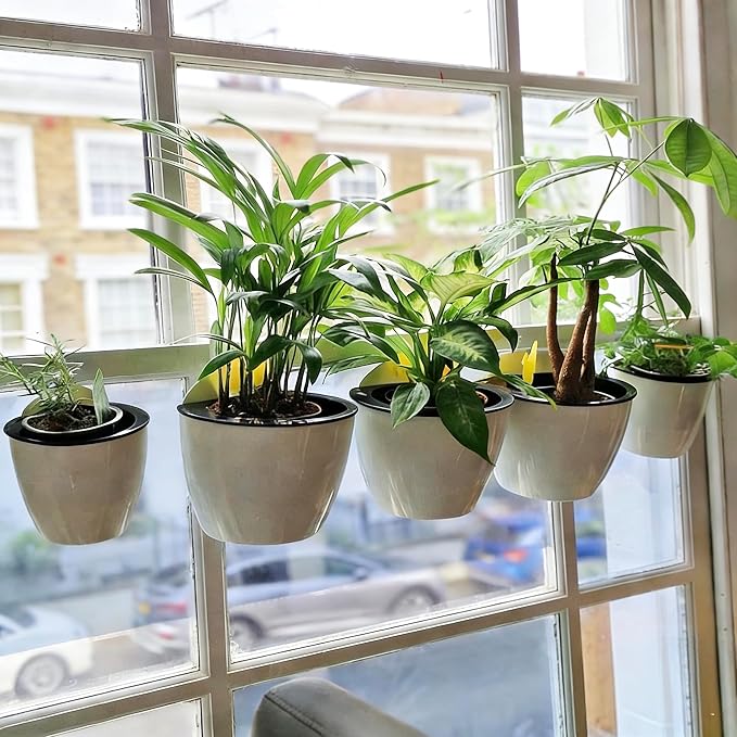3 Pack Self Watering Wall Hanging Planter Pots Vertical Garden Window Hang - Image 3