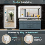 88x38 Black Framed LED Bathroom Mirror - Image 7