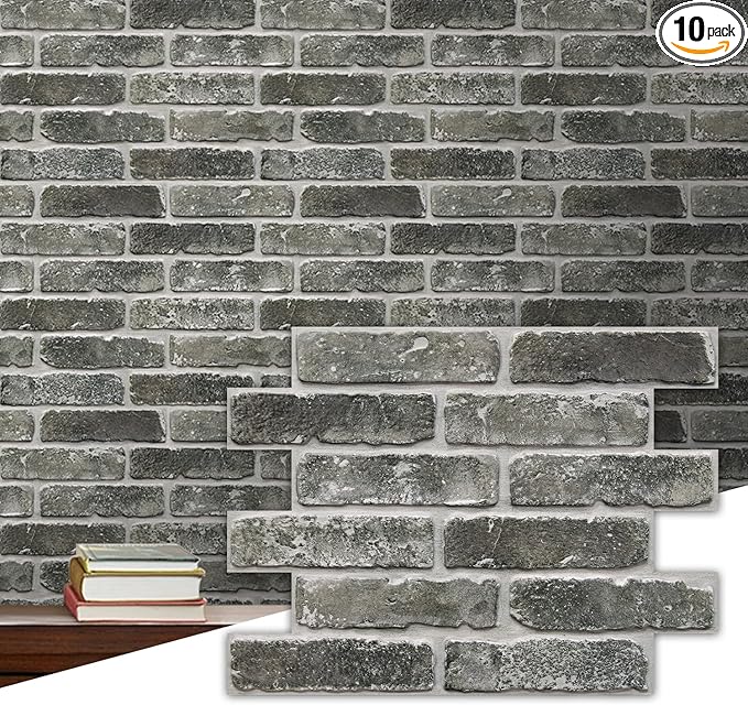 Commomy 3D Peel and Stick Brick, Ultralight Thin PVC Faux Brick Wall Panels by CommomyDecor