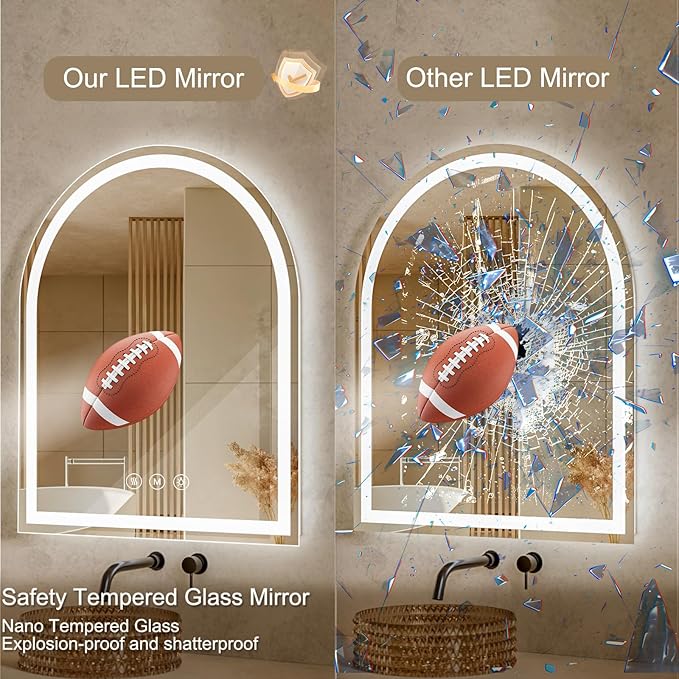Arched LED Bathroom Mirrors - Image 6