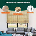 Bamboo Blinds for Interior Windows, Custom Roller Shades for Indoor Window and - Image 3