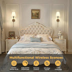 DORESshop Battery Operated Wall Sconce Set of 2, Wireless Wall Light Easy to - Image 4
