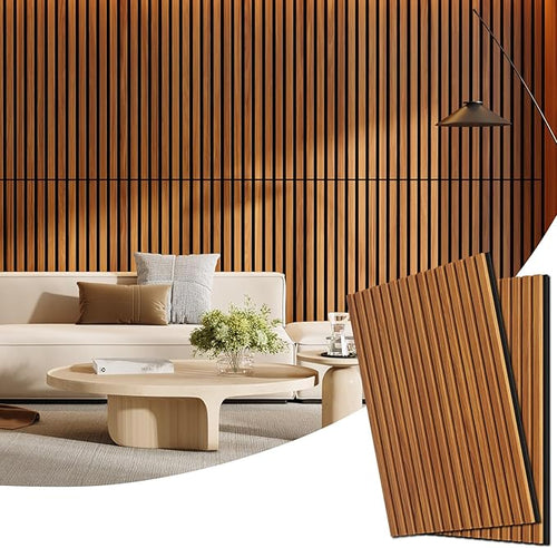 2 Pack Wood Panels for Wall, 47.24" x 23.81" Acoustic Wood Slat Wall Panel for by Vellorise