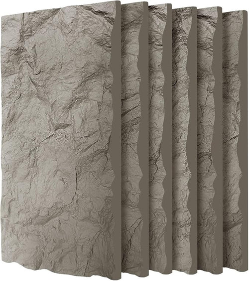 3D Faux Stone Wall Panels, Lightweight & Waterproof Accent Marble Rock Skin by Gahowlen