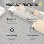 Wood Grain Peel and Stick Floor Tiles – 11.8” Width, Full Roll Length of 394" – - Image 7