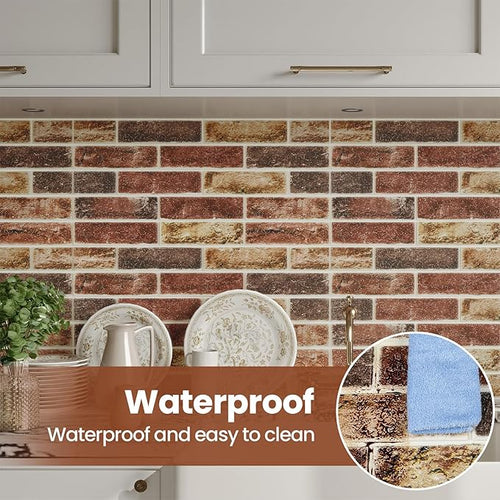 20 PCS 3D Wall Panels Brick Peel and Stick 26.7"x13.4" - Image 2