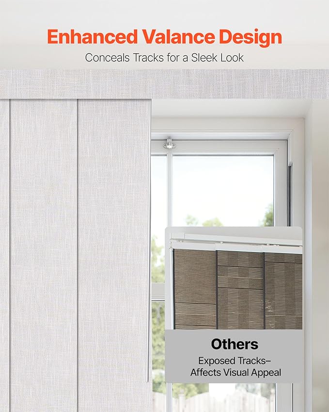 VEVOR Panel Track Blinds, Extendable Track from 45.8 in to 86 in W, Trimmable - Image 4