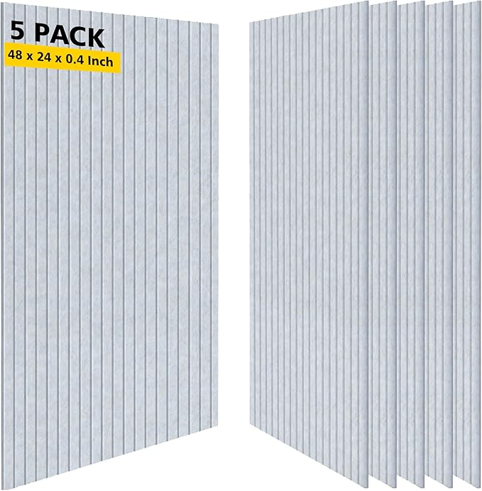 Acoustic Panels, 5 Pack Sound Panels, 47.2"x23.6"x0.35" Soundproof Wall Panels by AUTORIFIC