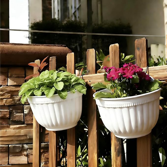 6 Pcs Plastic Large Wall Plant Pots Vertical Garden Living Wall Mounted Window - Image 6