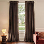 NICETOWN Rod Pocket Embroidered Trim Velvet Curtains, 2 Panels, Velvet Curtains - Image 8