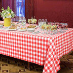 Kochorie 54 Inch x 500 Ft Red Checkered Plastic Table Cloth Roll Disposable - Image 6