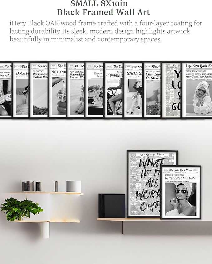 iHery Premium Small Natural Black OAK Wood 8x10in No Panic Just Disco Trendy - Image 5
