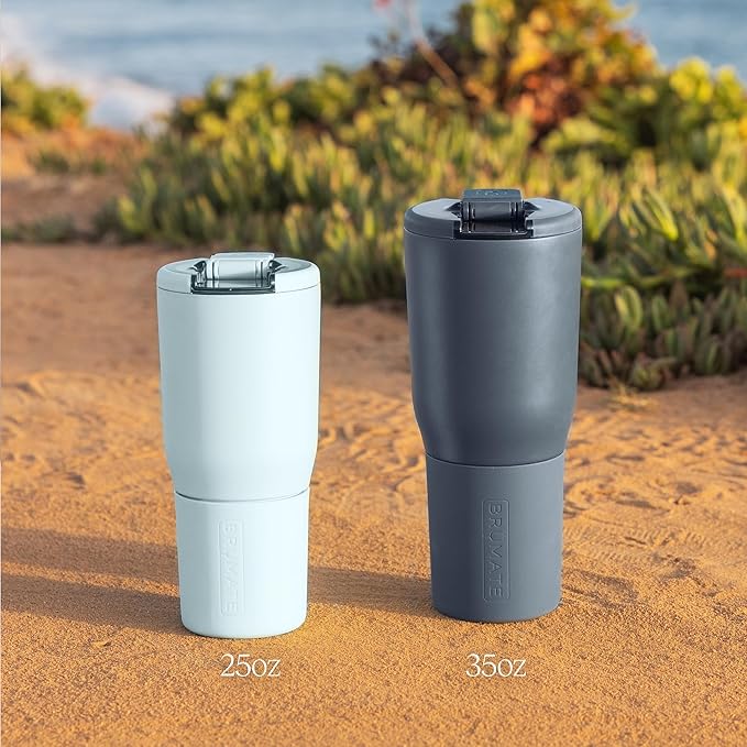 BrüMate Nav 35oz 100% Leak Proof Insulated Travel Tumbler with Magnetic BevLock™ Lid - Double Wall Cup-Holder Friendly Stainless Steel Mug (Neon Pink)