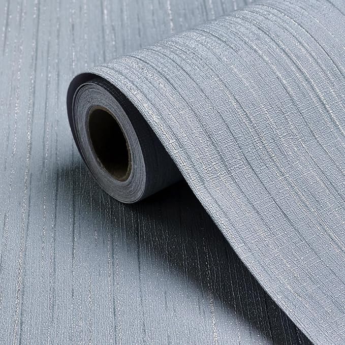 Blue Grasscloth Peel and Stick Wallpaper Texture Contact Paper A Set of 15.7" X by Biyoeepeelstickwallpaper