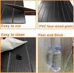 YLL YLL PVC Slat Wall Panel Peel and Stick 236"x 15.7" Faux Black Wood Grain - Image 6