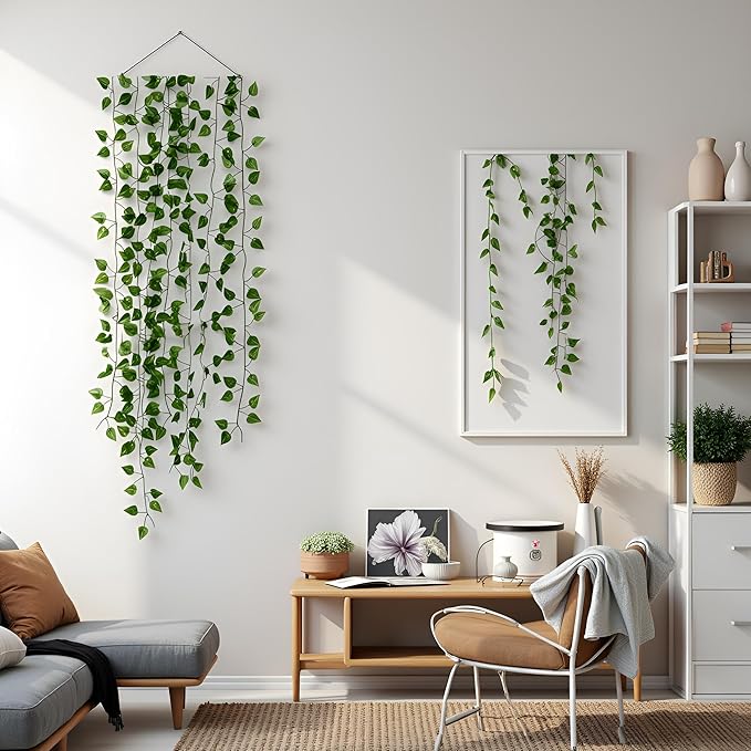 450 Feet 60 Pack Fake Greenery Hanging Garland, Artificial Ivy Leaf Plants - Image 7