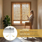 Outdoor Blinds Roman Shades for Windows Bamboo Roller Shades for Patio Porch - Image 5