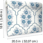 NuWallpaper x Society Social Floral Bazaar Delft Blue Peel and Stick Wallpaper - Image 7
