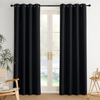 NICETOWN Room Darkening Draperies Curtains Panels, 2 Panels Black W52 x L84 by NICETOWN
