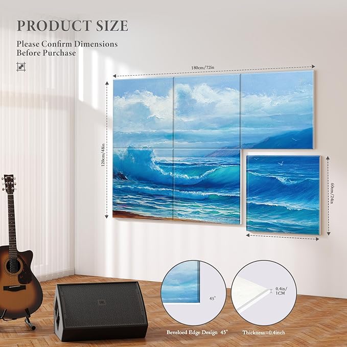 JBER 6 Pack Art Acoustic Panels, 72×48Inches Soundproof Wall Panels, Large - Image 2