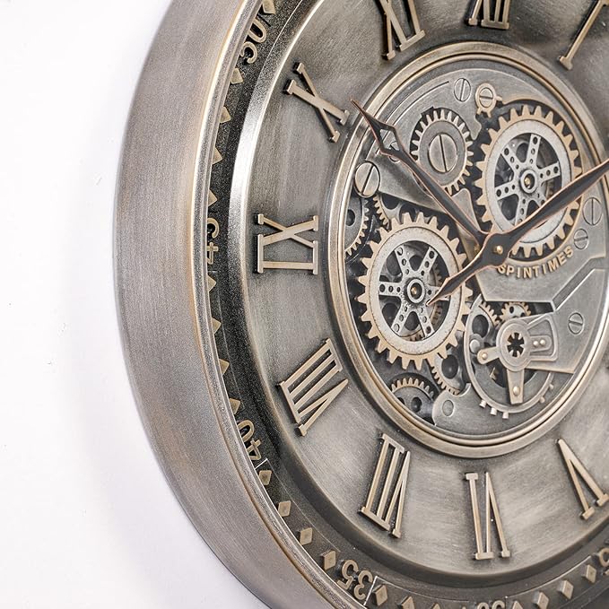 CLXEAST 24 Inch Large Moving Gear Wall Clock - Image 3
