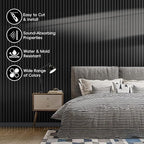 EVERECO 6 Pack Wood Panels for Wall 94.5" × 7.87" Acoustic Soundproof Wall Slat - Image 3