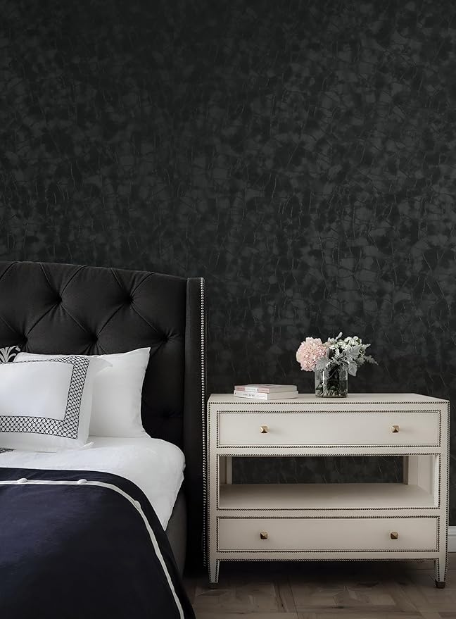 Yasinet Peel and Stick Wallpaper Black Removable Wallpaper Modern Black Contact - Image 9