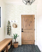 Peel and Stick Wallpaper Boho Wallpaper 17.3" x 393" Geometric Beige and White - Image 7