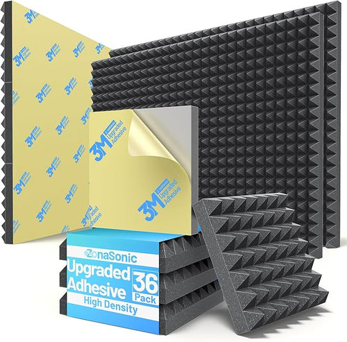 36 Pack Pyramid Sound Proof Foam Panels by Unknown