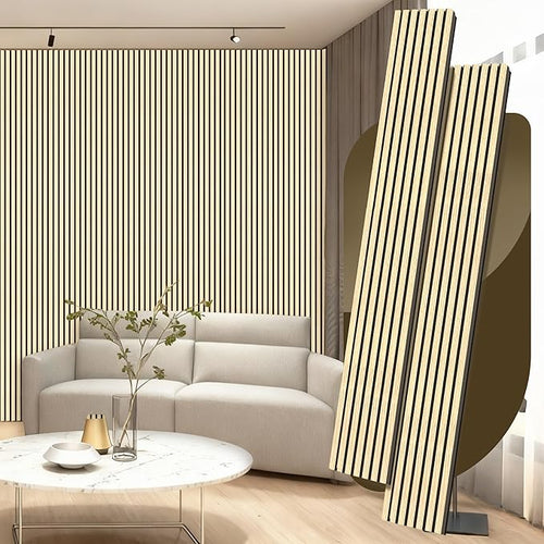 2 Pack Wood Panels for Wall, 106.3" × 11" Wood Slat Acoustic Panels for Wall by Ritollo