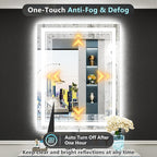 24x36 LED Bathroom Mirror with Lights, Backlit and Front Lit Anti-Fog Lighted - Image 5
