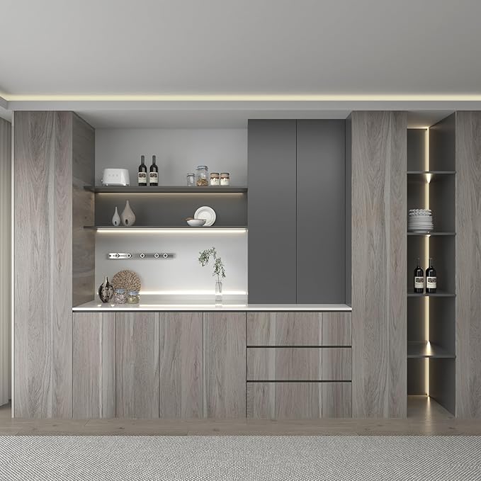 Light Wood Contact Paper for Cabinets Wood Grain Vinyl Wrap Grey Wood Wallpaper - Image 6