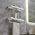 VOLPONE Bathroom Shelves Wall Mounted 2 Tier Glass Floating Shelf - Image 7