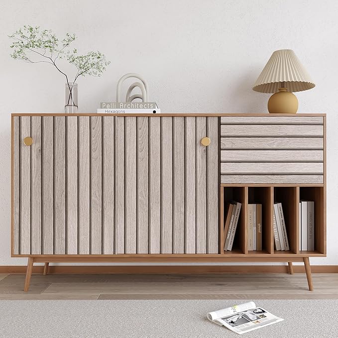 VEELIKE 15.7''x118'' Grey Wood Slats Wallpaper Peel and Stick Removable Wooden - Image 7