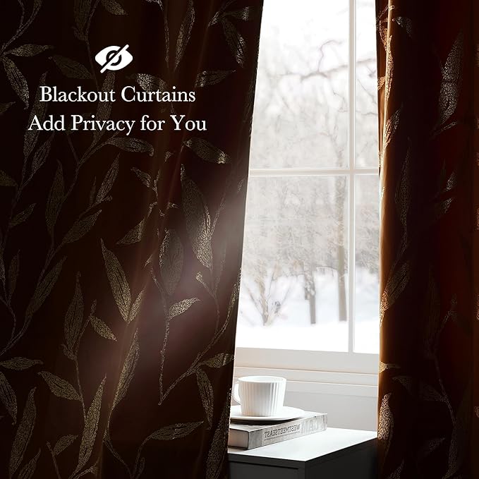NICETOWN Burnt Orange Velvet Curtains 96" Long - Image 7