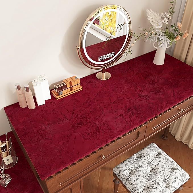 Wallercity Maroon Red Self Adhesive Velvet Drawer Liner Textured Red Velvet - Image 2