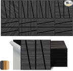 WoveN SounD Artisan Acoustic Wall Panels, 16 Pack 12x12 Inch, PVC Wood Grain by WovenSound